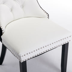 A&A Furniture Nikki Modern Tufted Solid Wood PU Velvet Chair