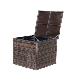 Wicker Patio Furniture Storage Box Brown