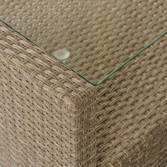 U STYLE Patio Furniture Sets 4PC Wicker Rattan Sofa Conversation Set