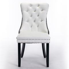 A&A Furniture Nikki Modern Tufted Solid Wood PU Velvet Chair