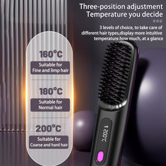 Brush Hair Fast Heating Portable Hot Curler USB Charging