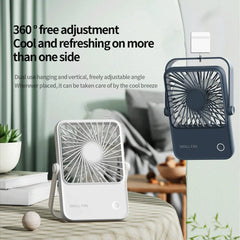 Multifunctional Small Fan Desktop Wall-mounted Portable Mini Fan 1200mAh Rechargeable Fan For Home Dormitory