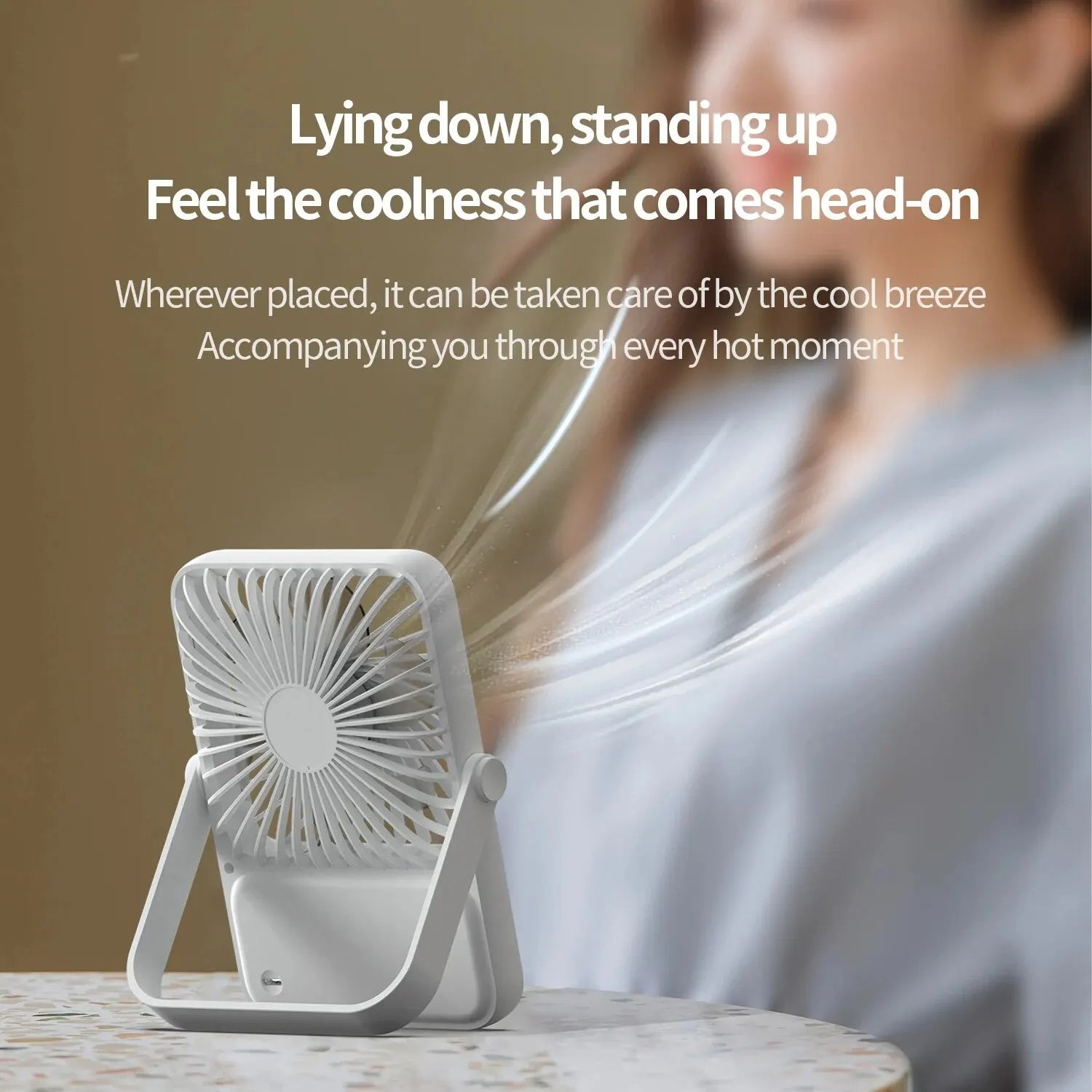 Multifunctional Small Fan Desktop Wall-mounted Portable Mini Fan 1200mAh Rechargeable Fan For Home Dormitory