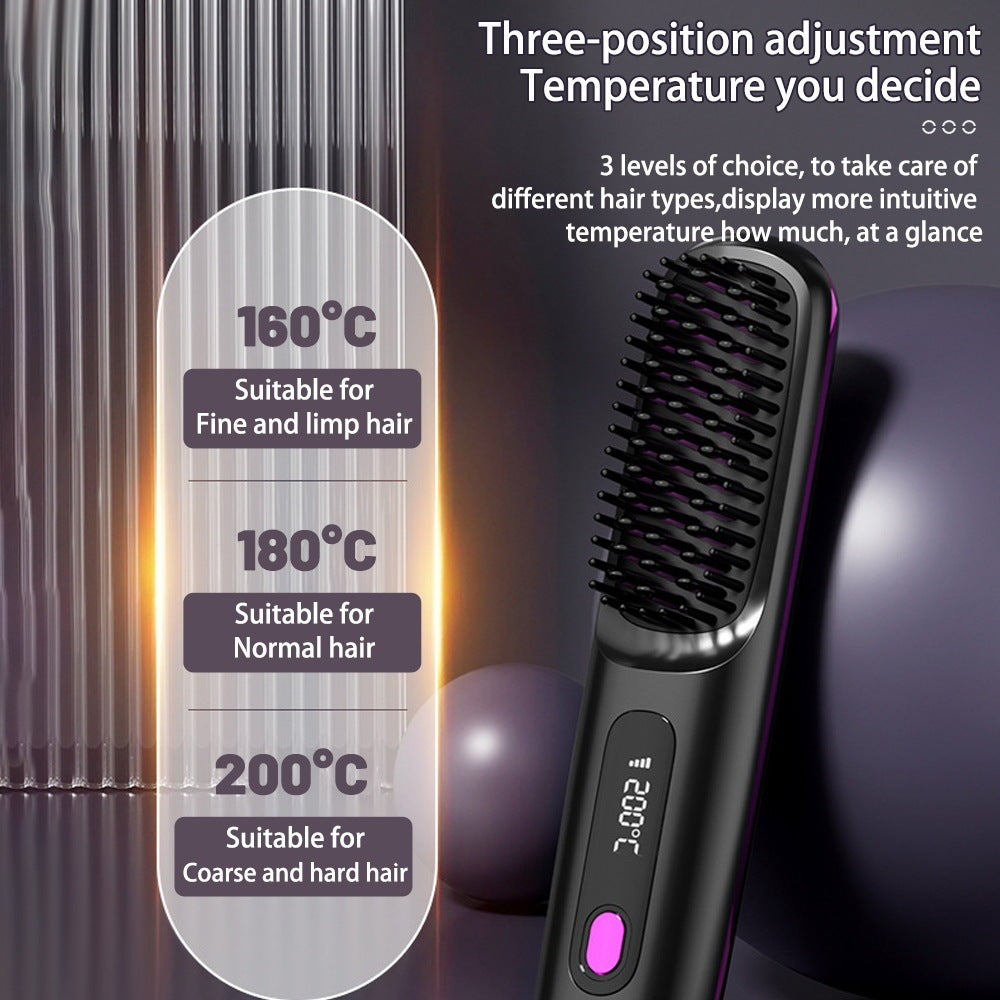 Brush Hair Fast Heating Portable Hot Curler USB Charging