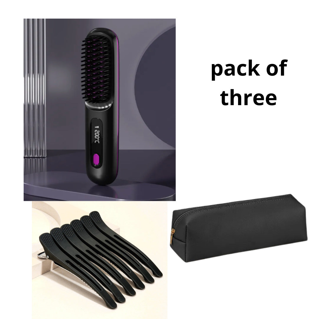 Brush Hair Fast Heating Portable Hot Curler USB Charging